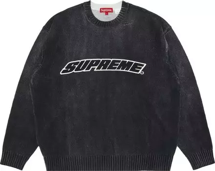 Свитер Supreme Printed Washed Sweater 'Black', черный