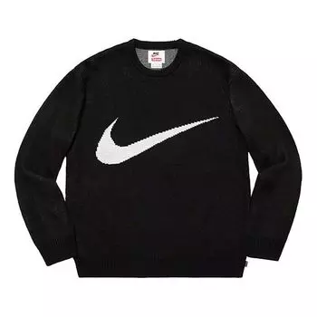 Свитер Supreme SS19 x Nike Swoosh Sweater Crossover Logo Printing Unisex Black SUP-SS19-10135, черный