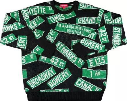 Свитер Supreme Street Signs Sweater 'Black', черный