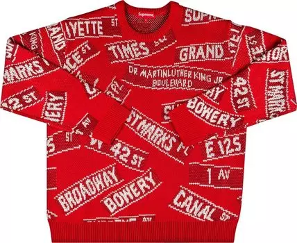 Свитер Supreme Street Signs Sweater 'Red', красный