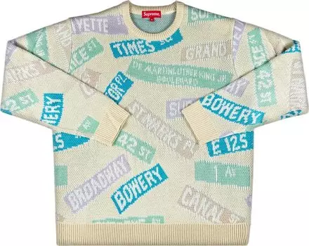 Свитер Supreme Street Signs Sweater 'Natural', кремовый
