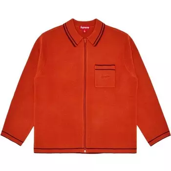 Свитер Supreme Zip Up Polo Sweater Burnt Orange, оранжевый