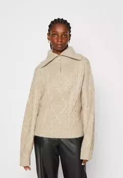 Свитер СВИТЕР НА МОЛНИИ Gina Tricot, бежевый