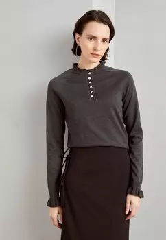 Свитер Sweater Saina Frill And Buttons Lindex, цвет dark grey melange