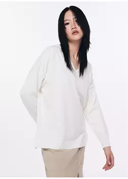 Свитер светло-бежевого цвета с V-образным вырезом, женский Twist