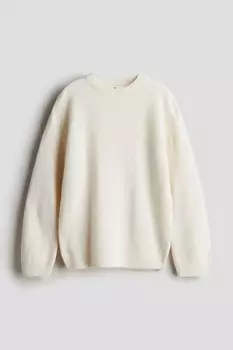 Свитер свободного кроя H&M, белый