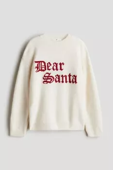Свитер свободного кроя H&M, белый
