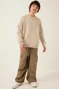 Свитер свободного кроя H&M, бежевый