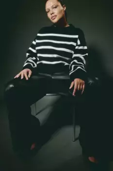 Свитер свободного кроя H&M, черный