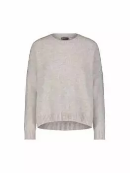 Свитер свободного кроя из блестящего кашемира с круглым вырезом серого цвета Minnie Rose