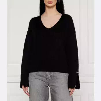 Свитер свободного кроя из кората Pinko, черный