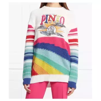 Свитер свободного кроя Pinko, белый