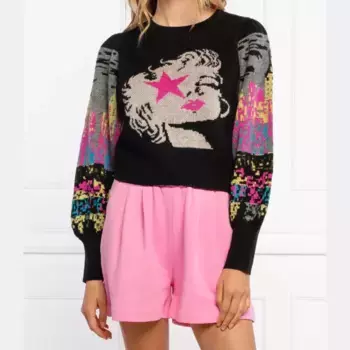 Свитер свободного кроя с добавлением шерсти Actitude_Twinset, черный