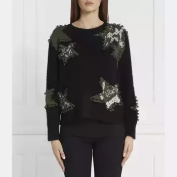 Свитер свободного кроя с добавлением шерсти Marc Cain, черный