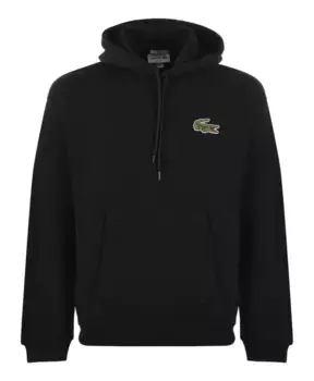 Свитер свободного кроя с капюшоном Lacoste, черный