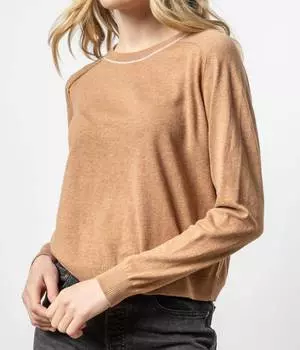 Свитер свободного кроя с рукавами-седлами в цвете бурбон Lilla P, цвет bourbon