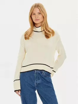 Свитер свободного кроя с высоким воротником Brave Soul, экрю
