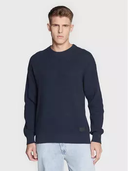 Свитер свободного кроя Solid, синий