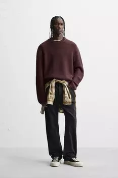 Свитер свободного кроя ZARA, бордовый