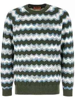 Свитер, связанный интарсией Missoni, зеленый