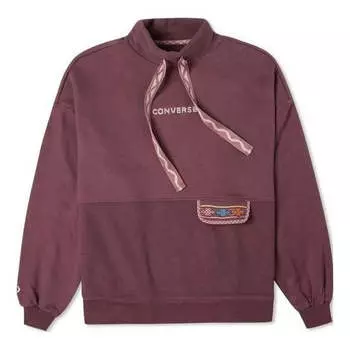 Свитер tapesyt crew sweatshirt 'dark mauve' Converse, лиловый