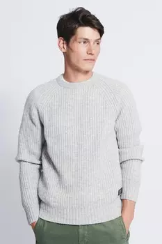 Свитер Tay Fisherman в рубчик с круглым вырезом Aubin, серый