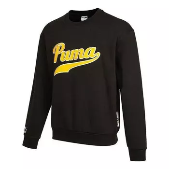 Свитер team crew sweatshirt 'black' Puma, черный