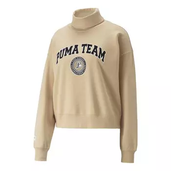 Свитер team hoodie 'beige' Puma, бежевый