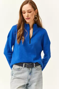 Свитер - Темно-синий - Классический крой Olalook, темно-синий