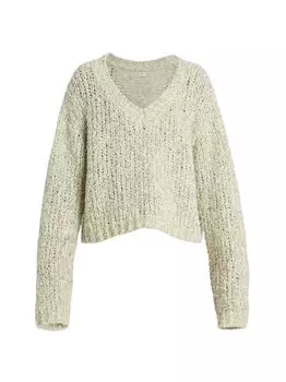 Свитер Teodora из смесовой шерсти с v-образным вырезом Dries Van Noten, мятный