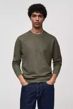 Свитер «Тесятка» с овальным вырезом Mango, хаки