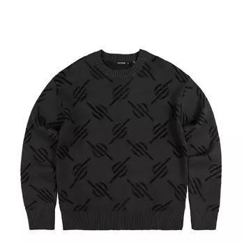 Свитер tevin monogram knit sweater Daily Paper, черный