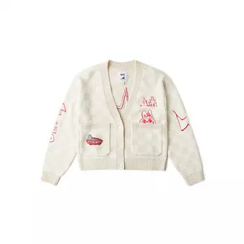 Свитер the monsters labubu knit cardigan 'white red' Vans, белый