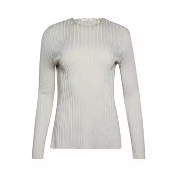Свитер The Row Open Back Ribbed Silk Sweater Latte, серый