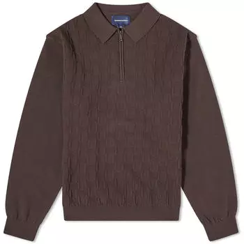 Свитер Thisisneverthat Cable Knit Zip, коричневый