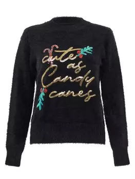 Свитер Threadbare Candy Canes, черный