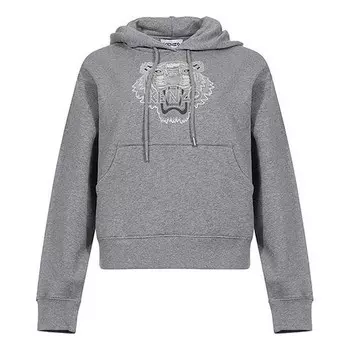 Свитер tiger flock tiger head loose hoodie gray Kenzo, серый