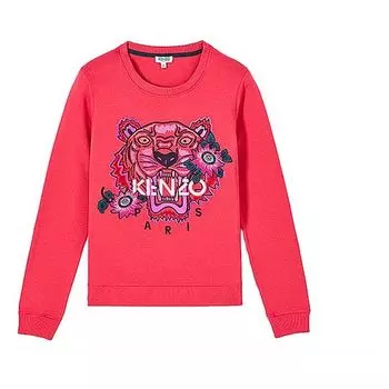 Свитер tiger head casual long sleeves hoodie pink Kenzo, розовый