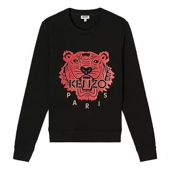 Свитер tiger head cozy round neck long sleeves hoodie black Kenzo, черный