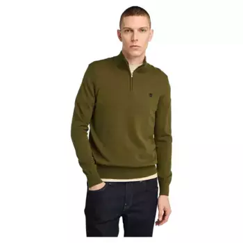 Свитер Timberland Williams River Cotton YD half zip, зеленый