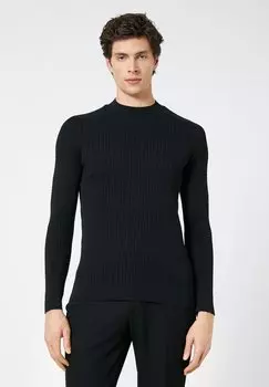 Свитер Tissued Crew Neck Slim Fit Koton, черный