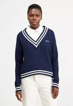 Свитер TJW SCRIPT V NECK RIB SWEATER Tommy Jeans, военно-морской