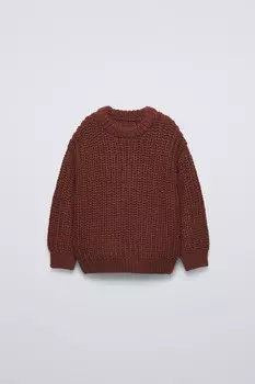Свитер толстой вязки ZARA, терракота