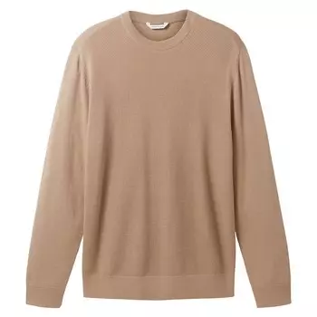 Свитер Tom Tailor 1038198 Structured Knit Crew Neck, бежевый