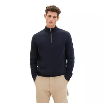 Свитер Tom Tailor 1038253 Cosy Knitted Troyer Half Zip, синий