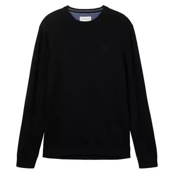 Свитер Tom Tailor 1038426 Basic Knit Crew Neck, черный
