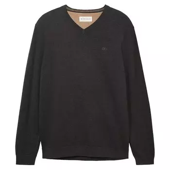 Свитер Tom Tailor 1038427 Basic Knit V Neck, черный