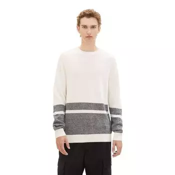 Свитер Tom Tailor 1040030 Colorblock Knit Crew Neck, белый