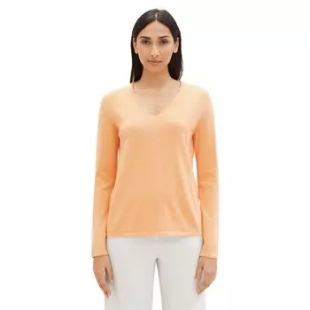 Свитер Tom Tailor Basic V Neck, оранжевый