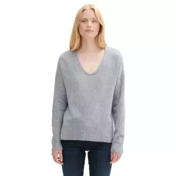 Свитер Tom Tailor Cozy v neck, серый